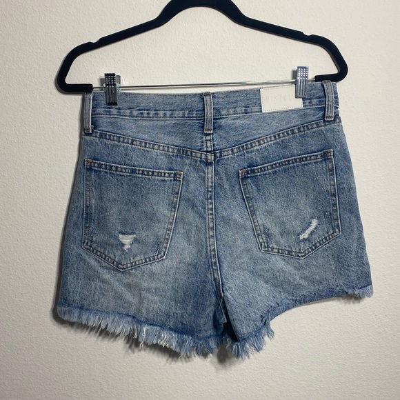 PISTOLA Maeve Super High Rise Cutoff Denim Distressed Cotton Jean Shorts Raw - Picture 4 of 5